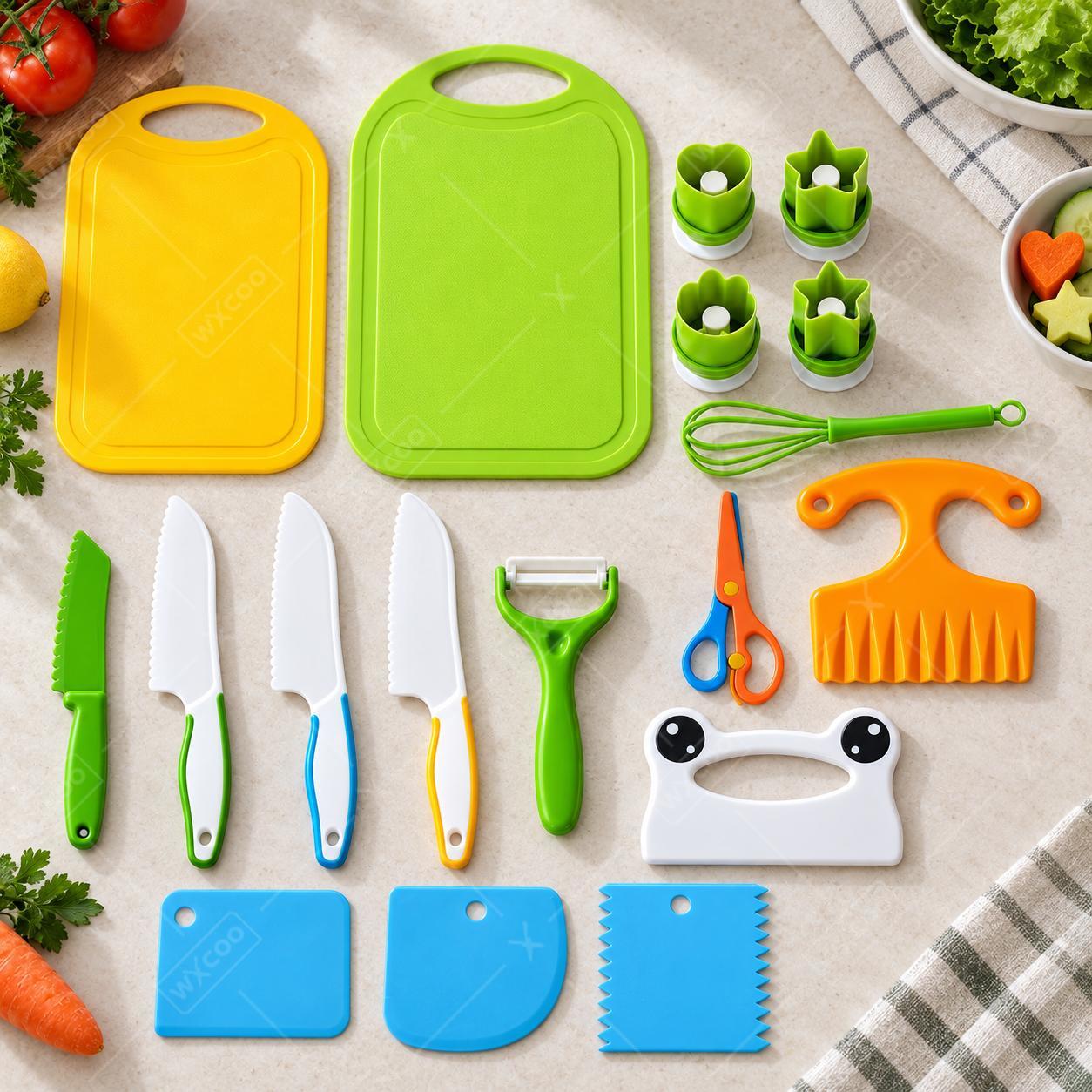 Kitchen Kids Baking Set - مجموعة سكاكين بلاستيكية آمنة للأطفال من