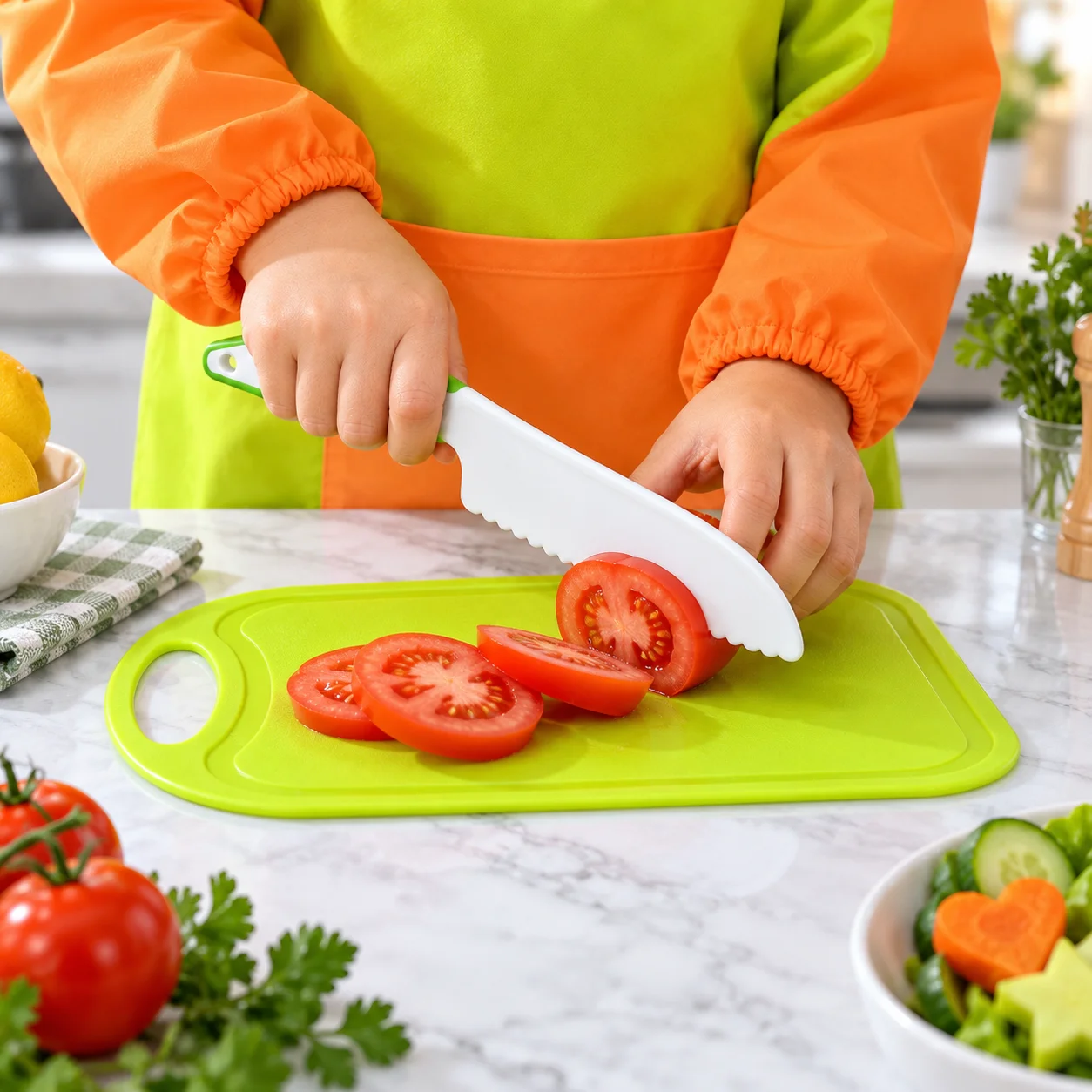 مجموعة سكاكين بلاستيكية آمنة ل - مراجعة Kitchen Kids Baking Set وسعره